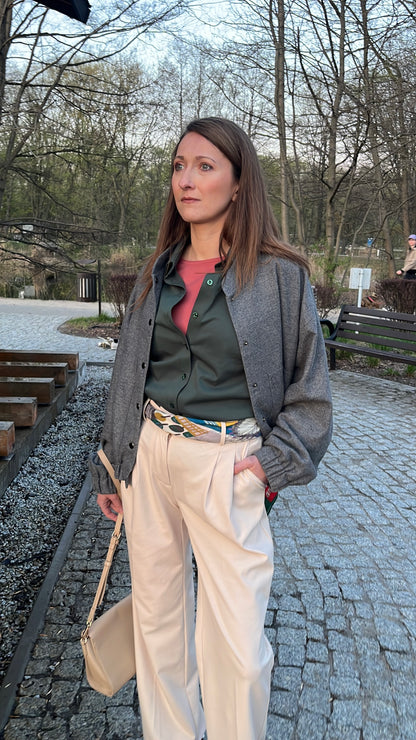 Koszula Wiskozowa – Ponadczasowy i Prosty Basic z Rozcięciami | morska zieleń