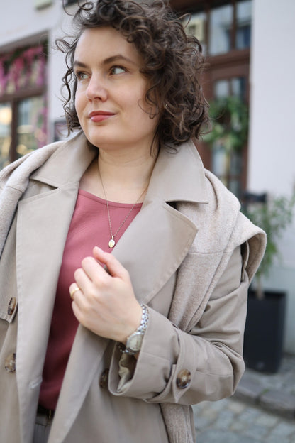 Bluzka VERO | Koralowa - Elegancka baza z wiskozy