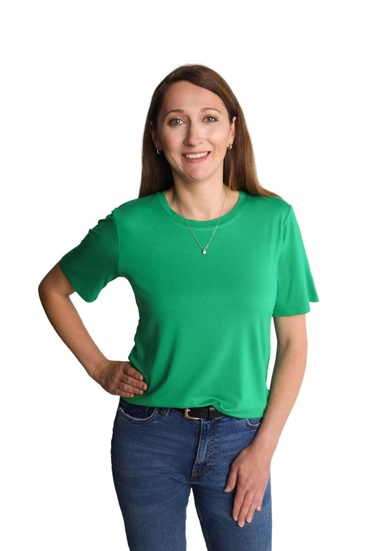 T-shirt VERO | Szmaragdowa zieleń