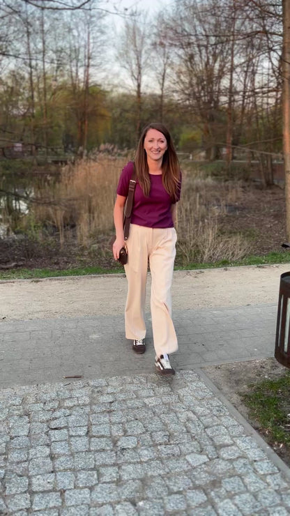 Bluzka VERO | Śliwkowa -  Elegancka baza z wiskozy